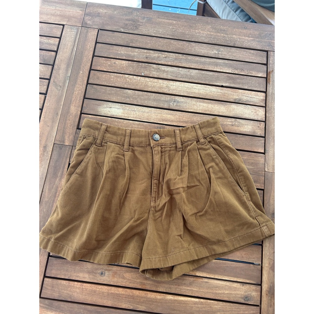 Free People Pleated High Waisted Shorts‎ Brown Size 0